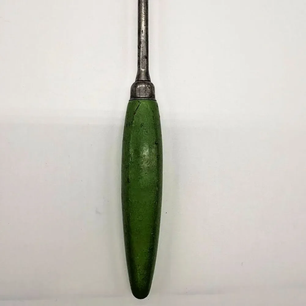 Vintage A&J USA 3 Tine Kitchen Fork Green Wood Handle Meat BBQ Cooking Utensil